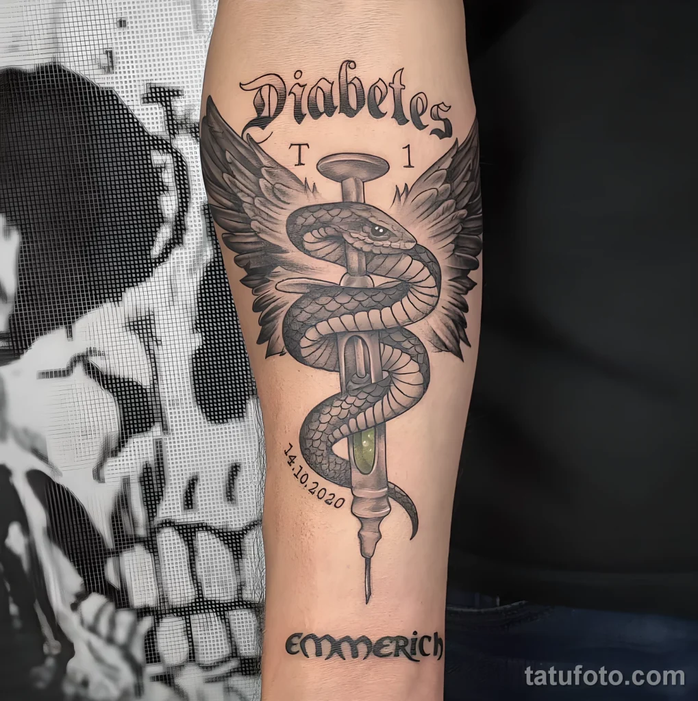 Значение тату шприц - пример рисунка тату №42 - tatufoto.com