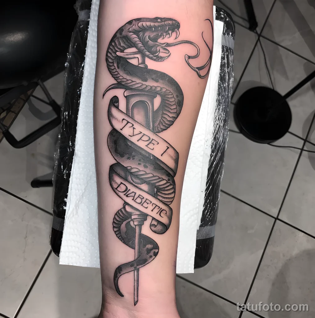 Значение тату шприц - пример рисунка тату №48 - tatufoto.com
