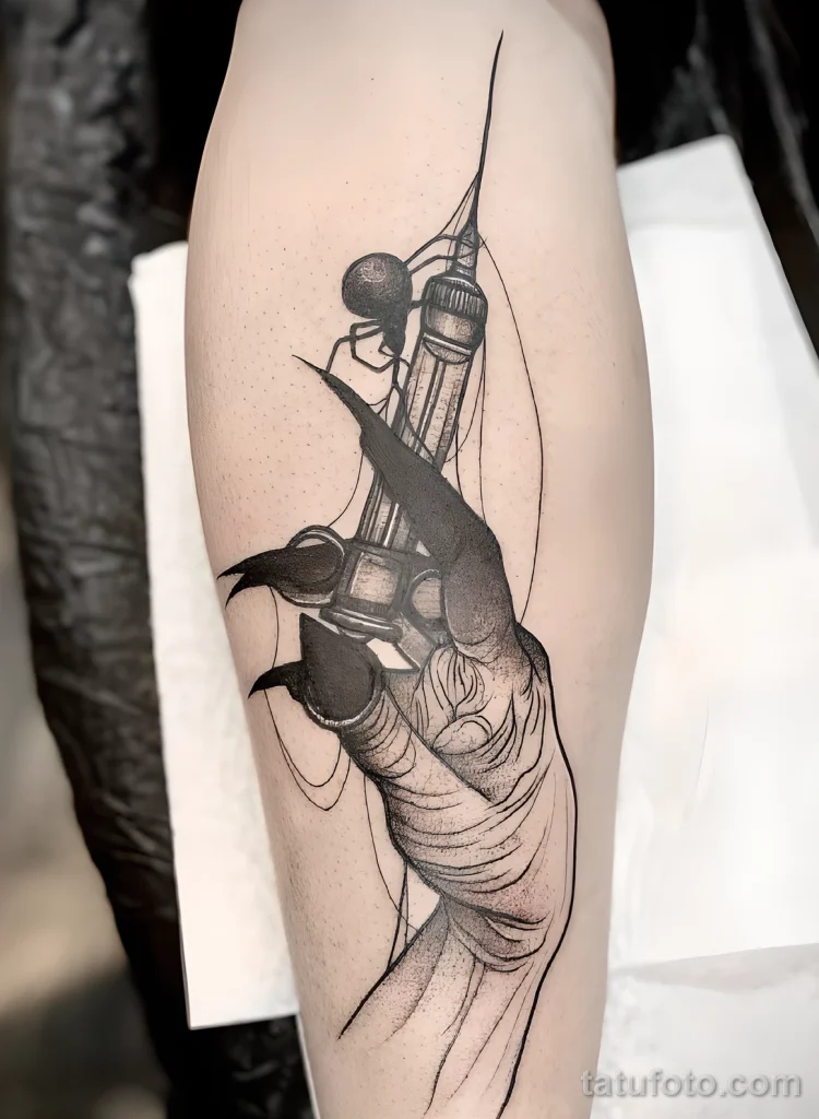 Значение тату шприц - пример рисунка тату №52 - tatufoto.com
