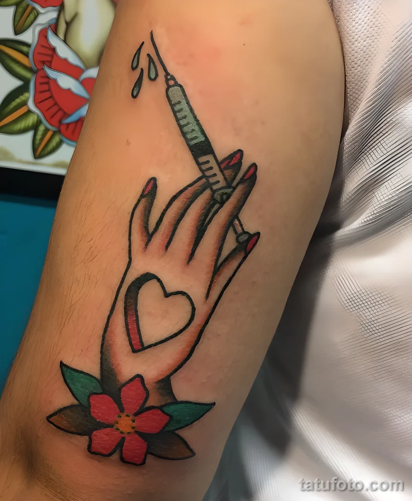 Значение тату шприц - пример рисунка тату №53 - tatufoto.com