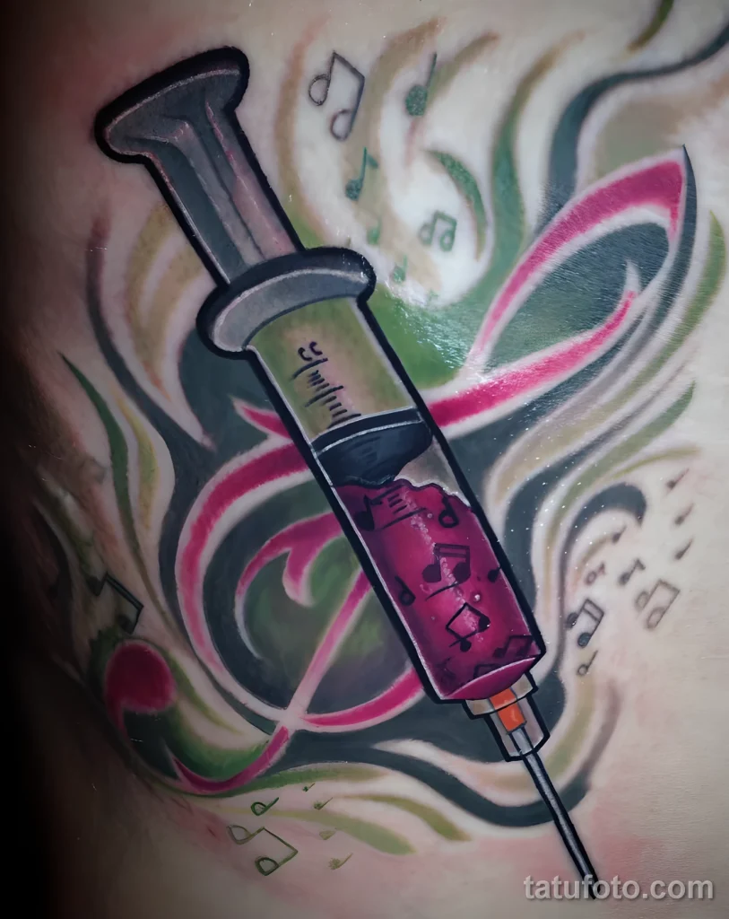 Значение тату шприц - пример рисунка тату №54 - tatufoto.com