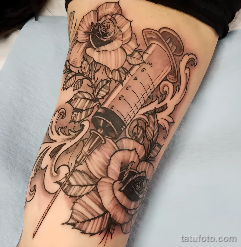 Значение тату шприц - пример рисунка тату №58 - tatufoto.com