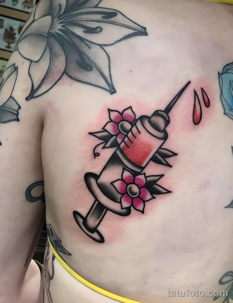 Значение тату шприц - пример рисунка тату №62 - tatufoto.com