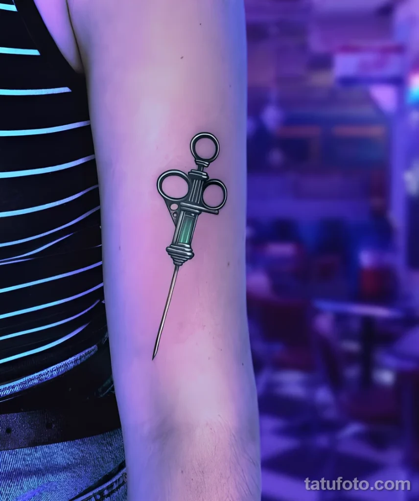 Значение тату шприц - пример рисунка тату №70 - tatufoto.com