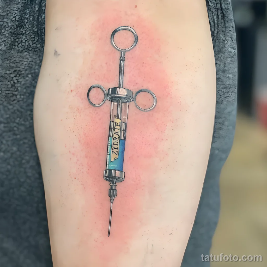 Значение тату шприц - пример рисунка тату №71 - tatufoto.com
