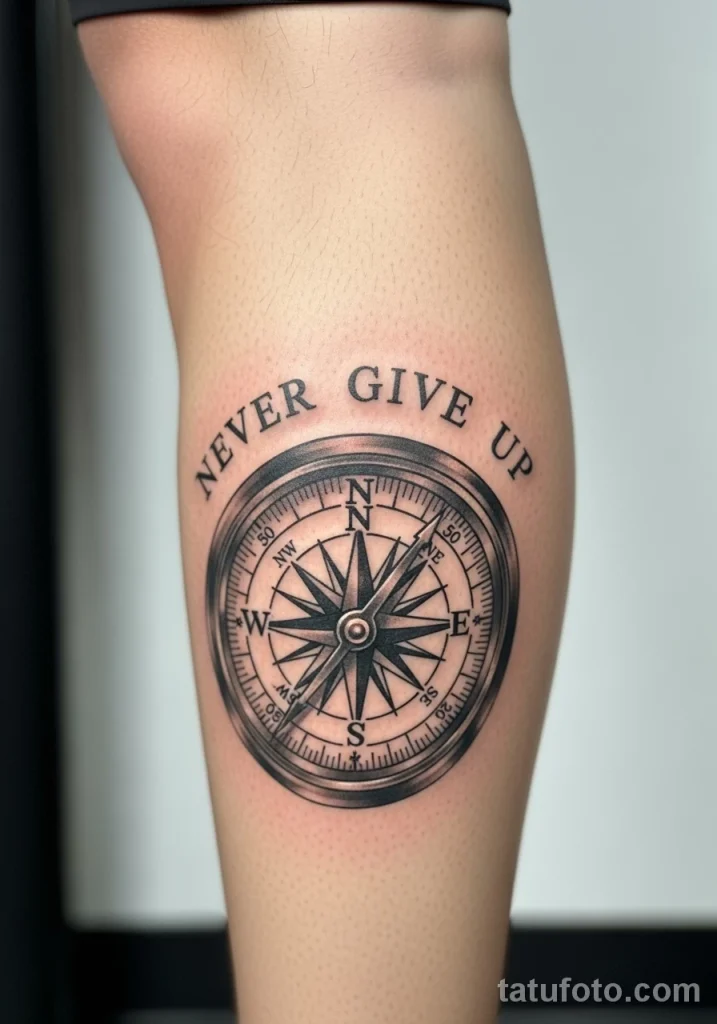 Пример рисунка Значение тату -Never Give Up-- символ №08 - tatufoto.com