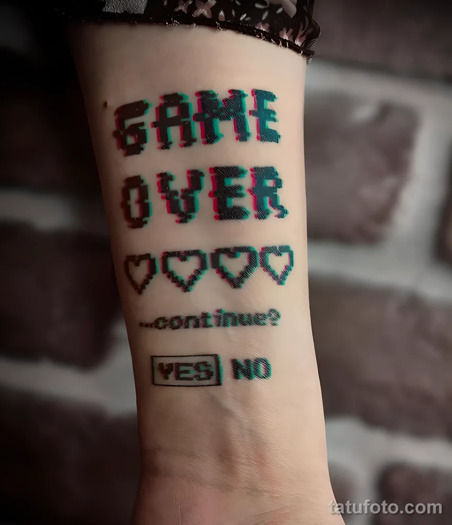 Пример рисунка тату -Game Over- №19 - tatufoto.com