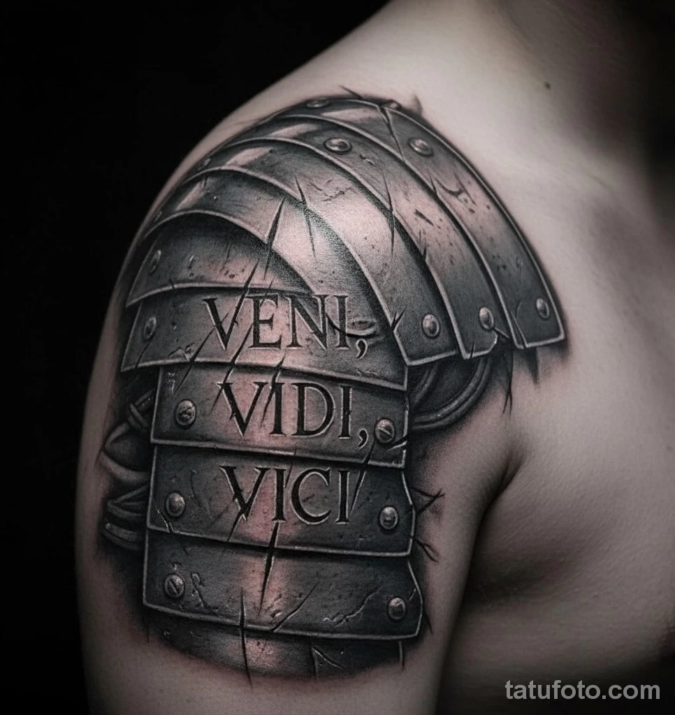 Пример рисунка тату -Veni, Vidi, Vici-- девиз победителя №01 - tatufoto.com