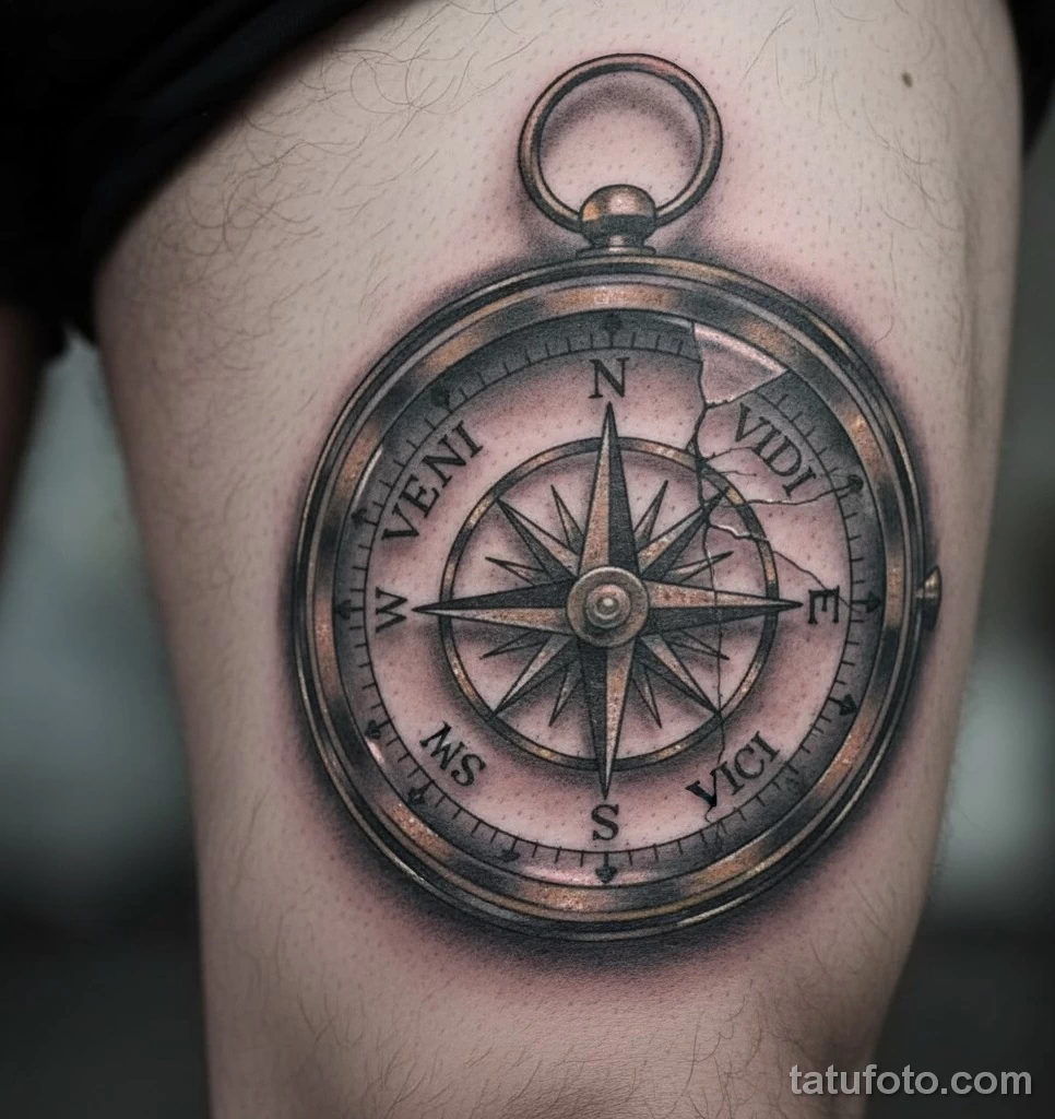 Пример рисунка тату -Veni, Vidi, Vici-- девиз победителя №07 - tatufoto.com