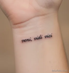 Пример рисунка тату -Veni, Vidi, Vici-- девиз победителя №08 - tatufoto.com
