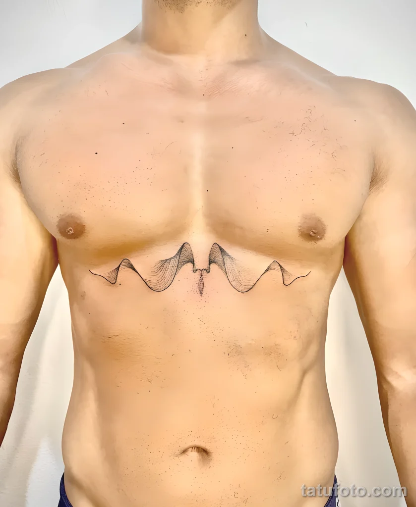 Пример рисунка тату Звуковая волна №02 - tatufoto.com