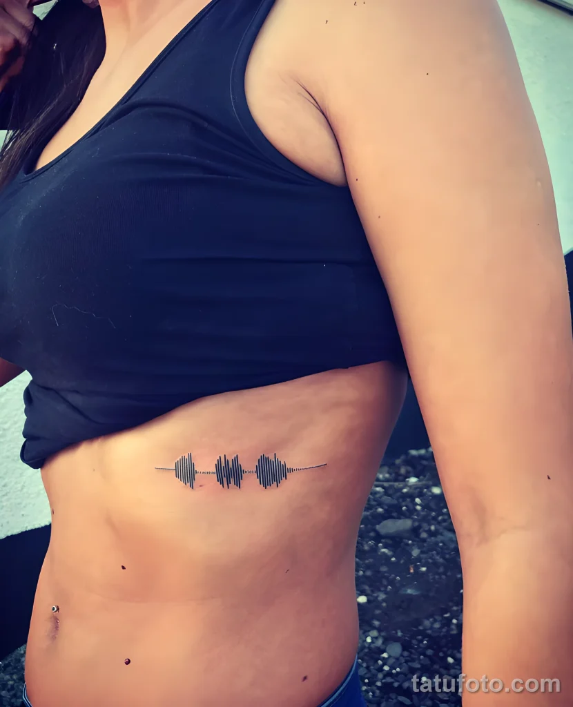 Пример рисунка тату Звуковая волна №03 - tatufoto.com