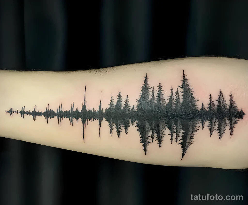 Пример рисунка тату Звуковая волна №08 - tatufoto.com