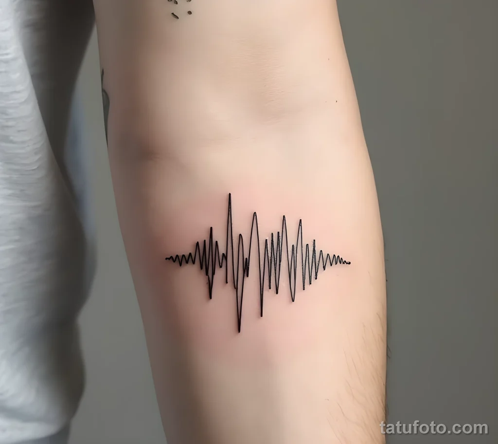 Пример рисунка тату Звуковая волна №09 - tatufoto.com