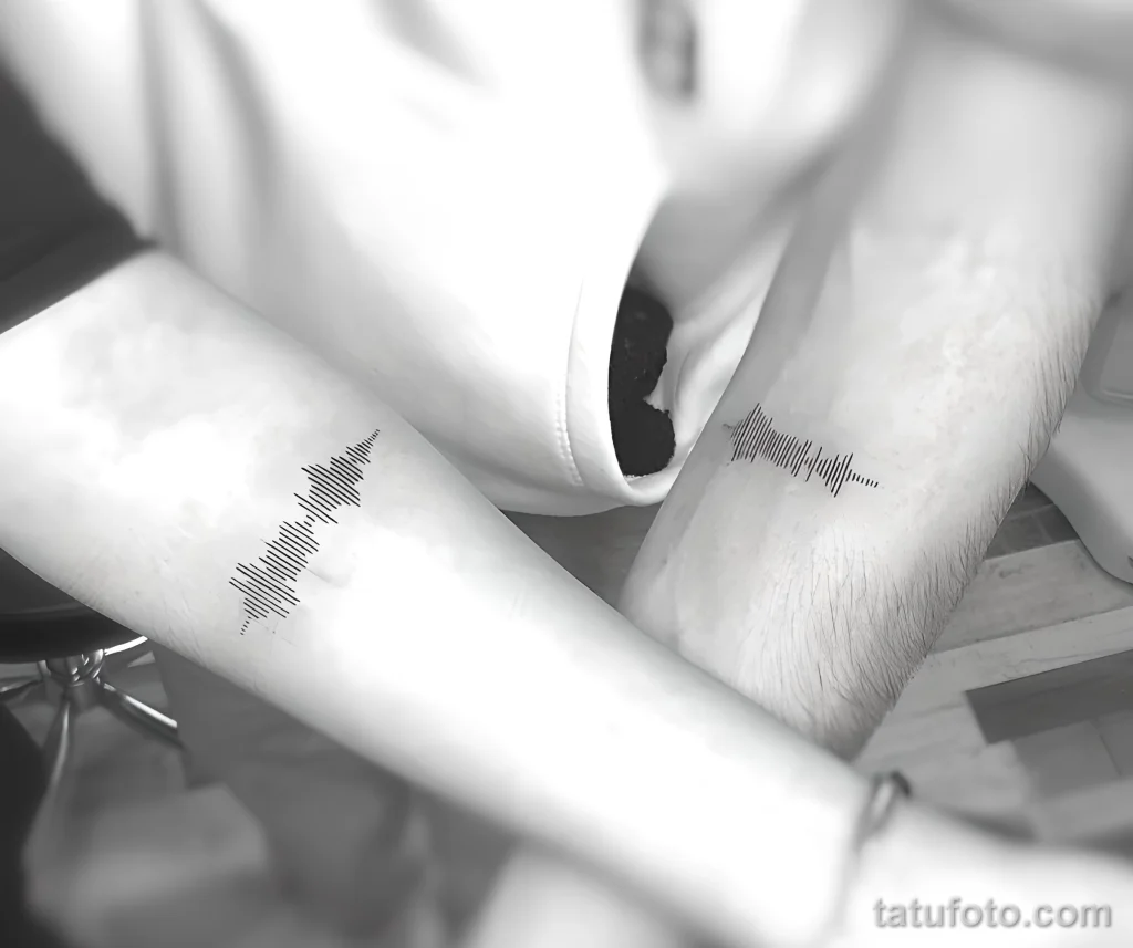 Пример рисунка тату Звуковая волна №11 - tatufoto.com