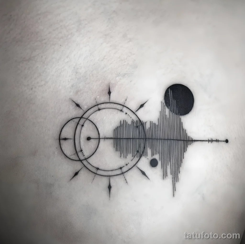 Пример рисунка тату Звуковая волна №13 - tatufoto.com