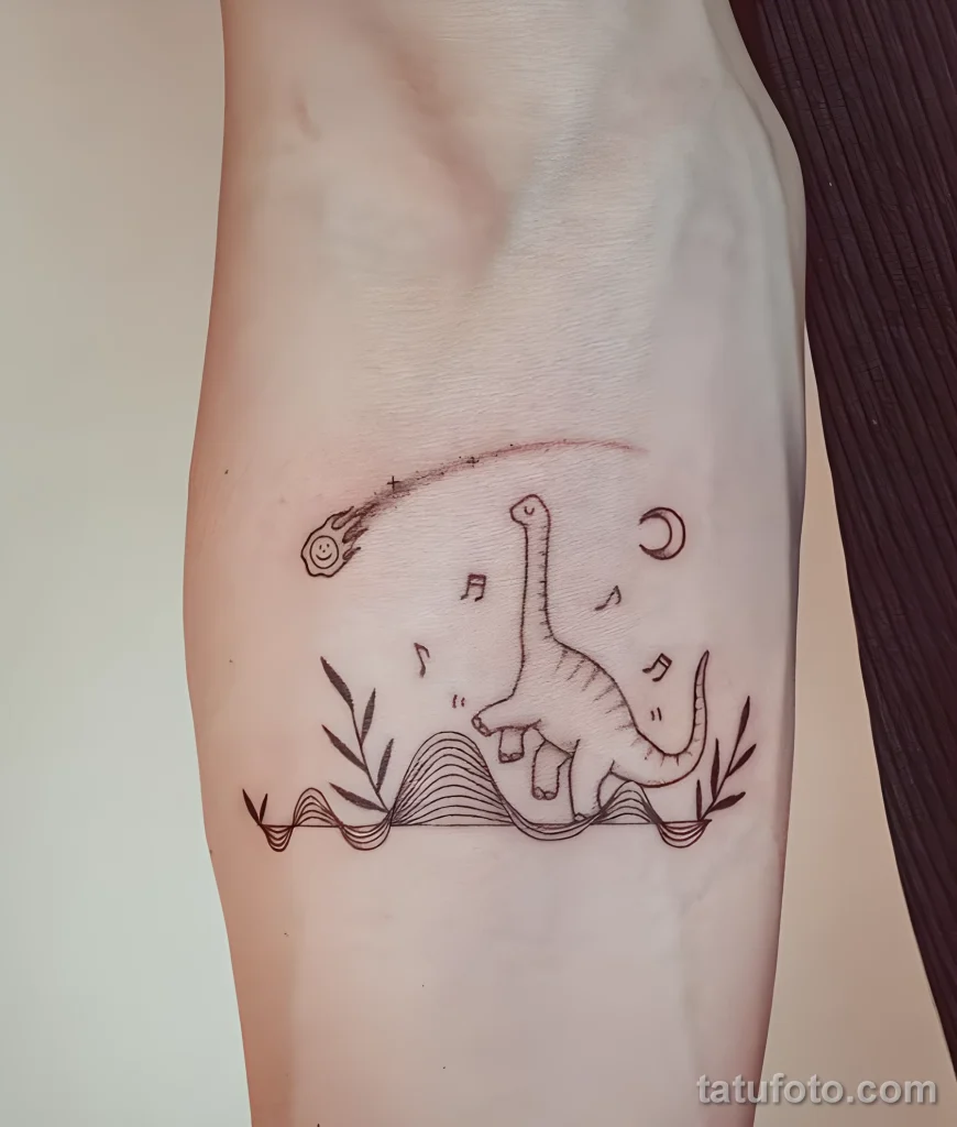 Пример рисунка тату Звуковая волна №16 - tatufoto.com