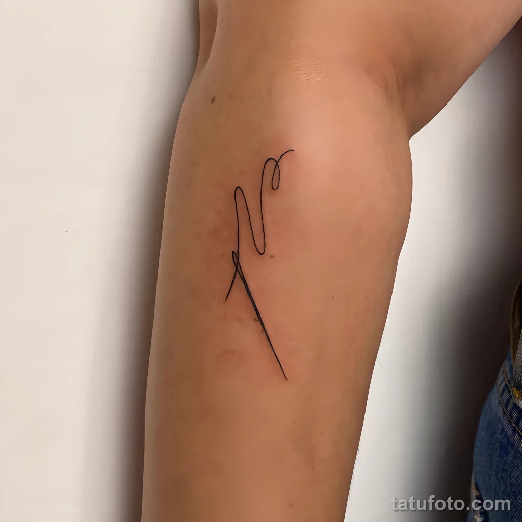 Пример рисунка тату иголка с ниткой №14 - tatufoto.com