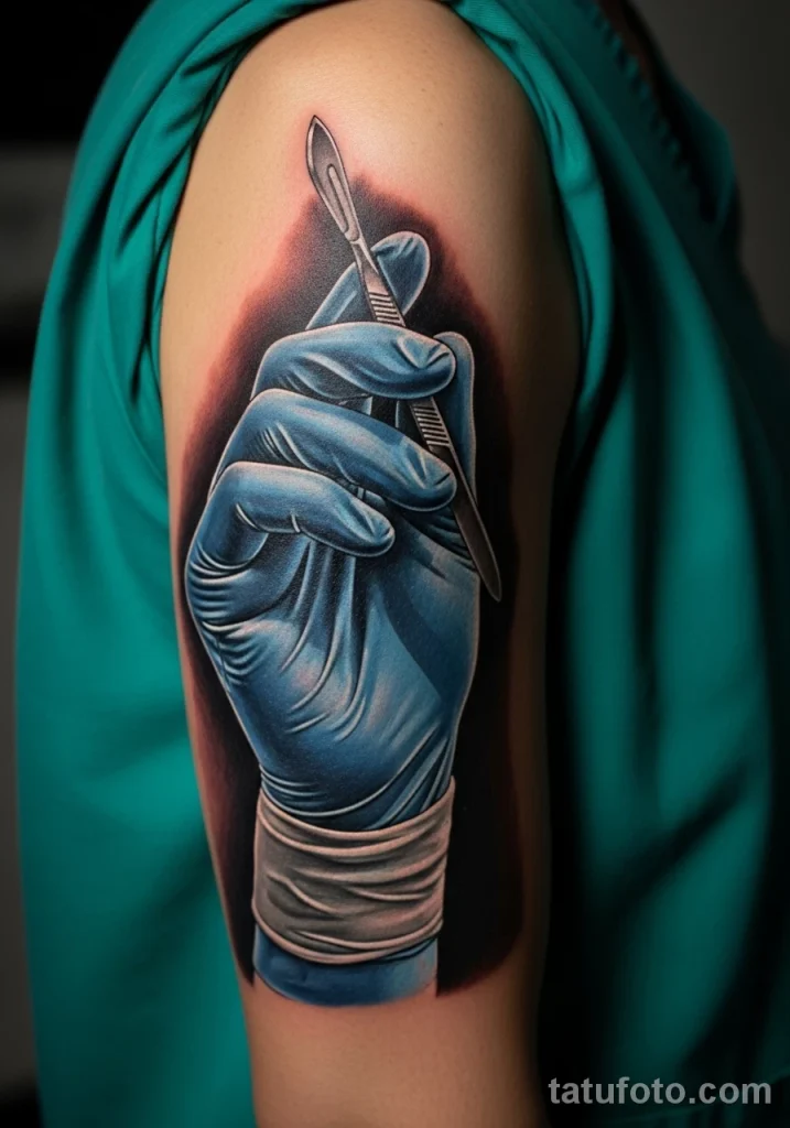 Пример рисунка тату скальпель- для хирурга №02 - tatufoto.com