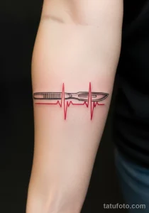 Пример рисунка тату скальпель- для хирурга №04 - tatufoto.com