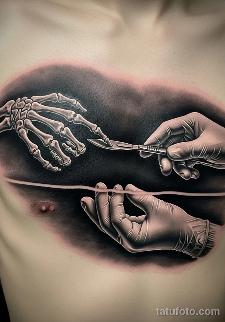 Пример рисунка тату скальпель- для хирурга №06 - tatufoto.com