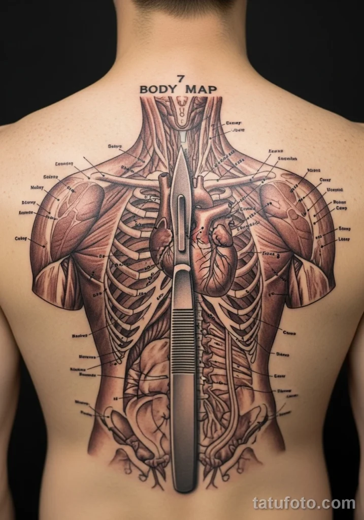 Пример рисунка тату скальпель- для хирурга №07 - tatufoto.com