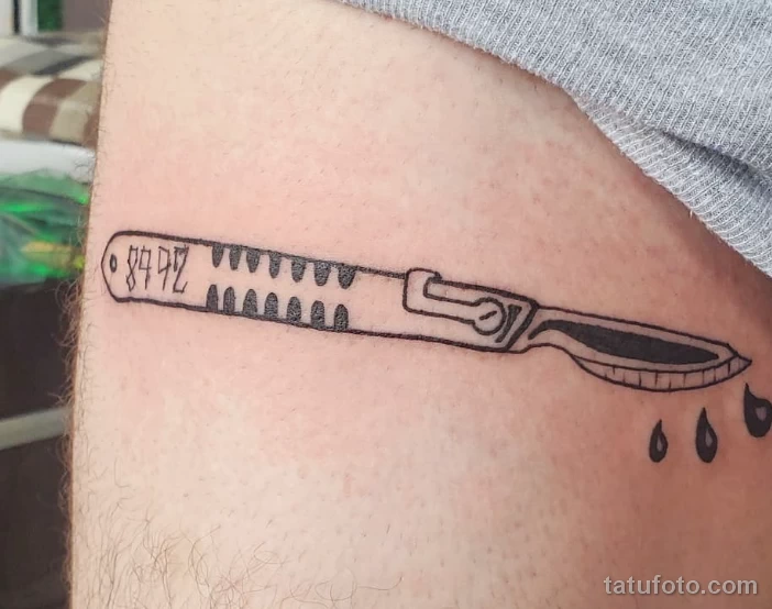 Пример рисунка тату скальпель- для хирурга №19 - tatufoto.com