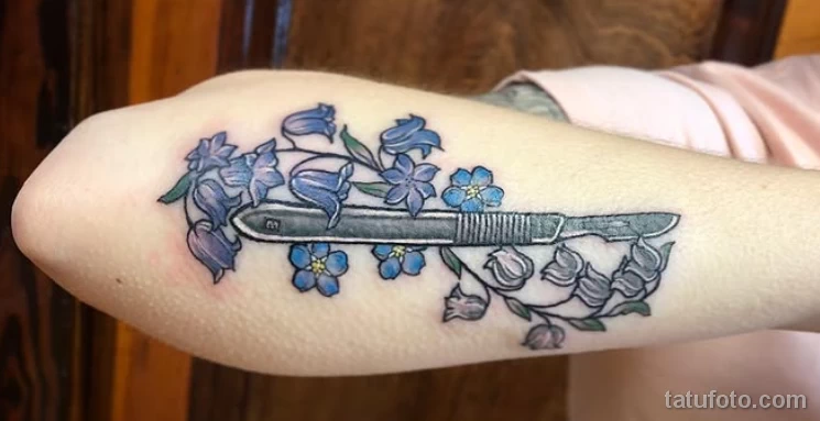 Пример рисунка тату скальпель- для хирурга №27 - tatufoto.com