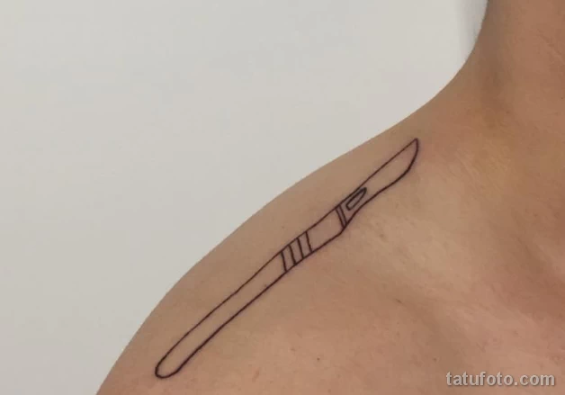 Пример рисунка тату скальпель- для хирурга №28 - tatufoto.com