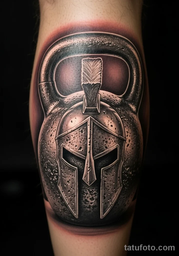 Пример рисунка тату штанга- сила, работа над собой №03 - tatufoto.com