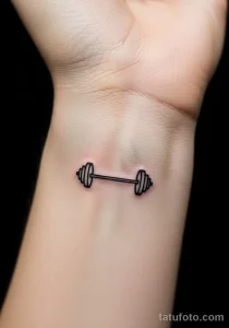 Пример рисунка тату штанга- сила, работа над собой №04 - tatufoto.com