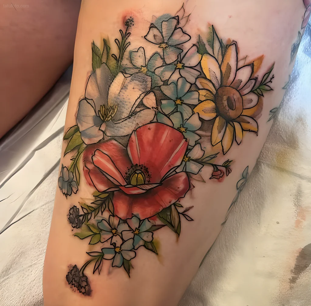 тату-букет-полевых-цветов-пример-рисунка-тату-для-tatufoto-com-38