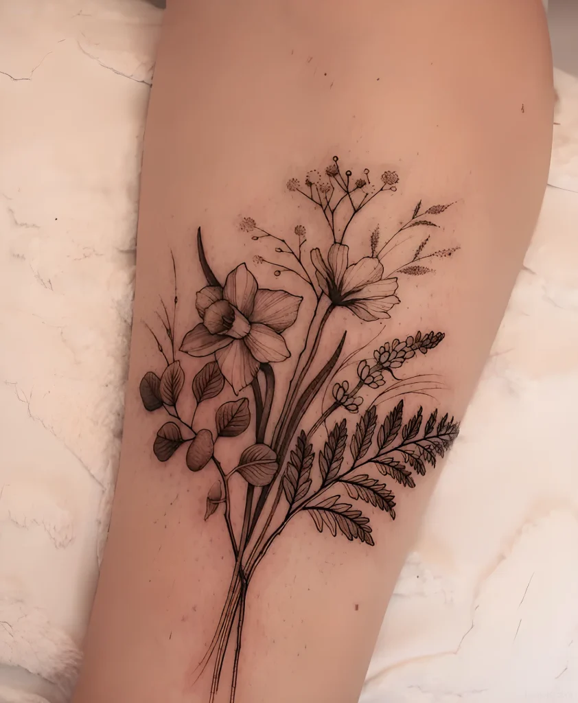 тату-букет-полевых-цветов-пример-рисунка-тату-для-tatufoto-com-54