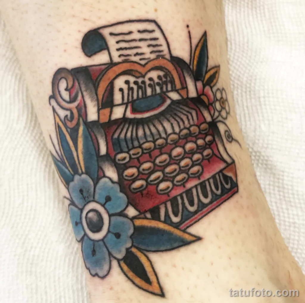 Пример рисунка тату пишущая машинка №11 - tatufoto.com