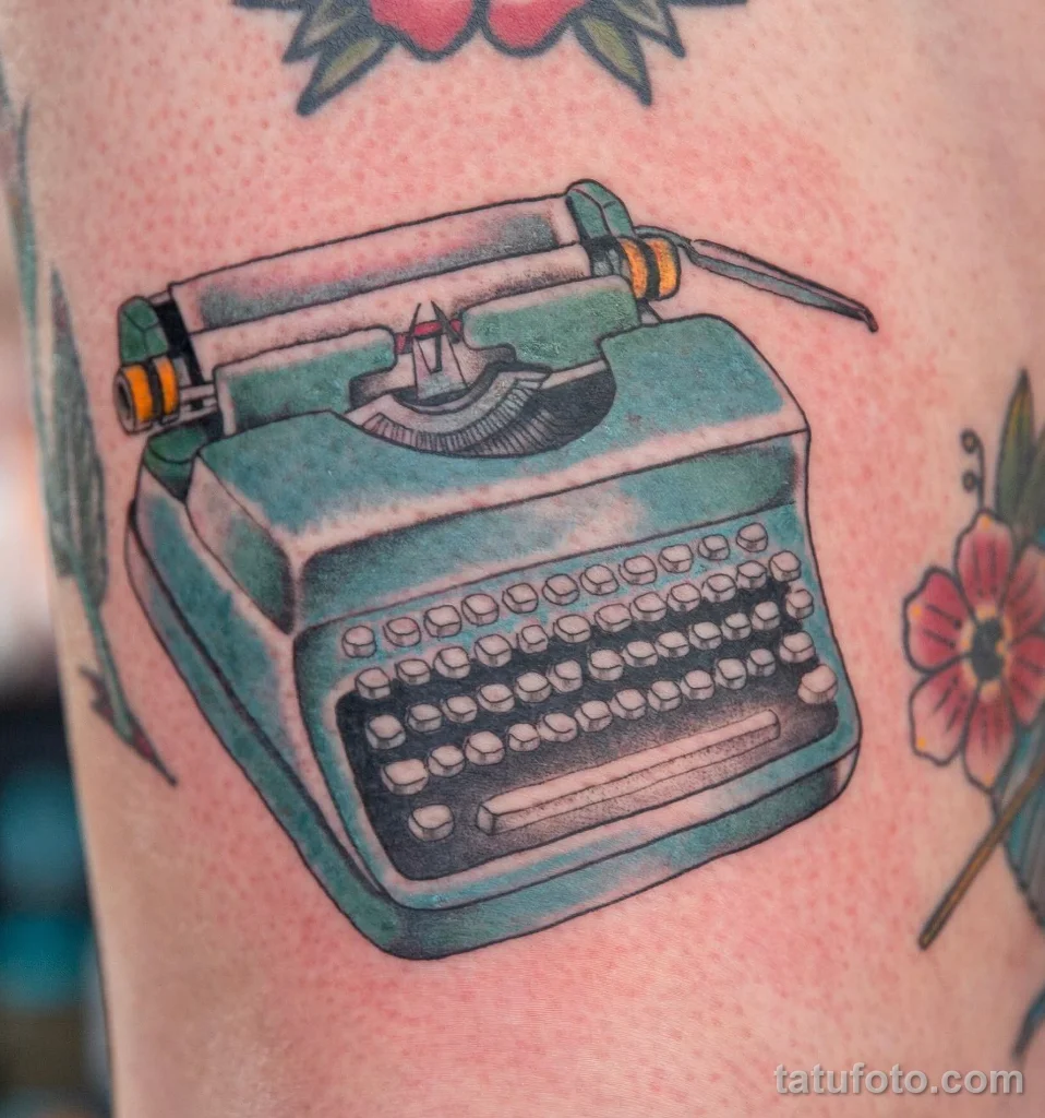 Пример рисунка тату пишущая машинка №13 - tatufoto.com