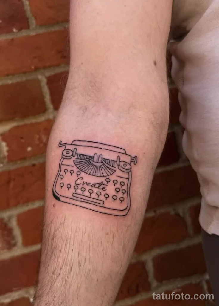 Пример рисунка тату пишущая машинка №15 - tatufoto.com