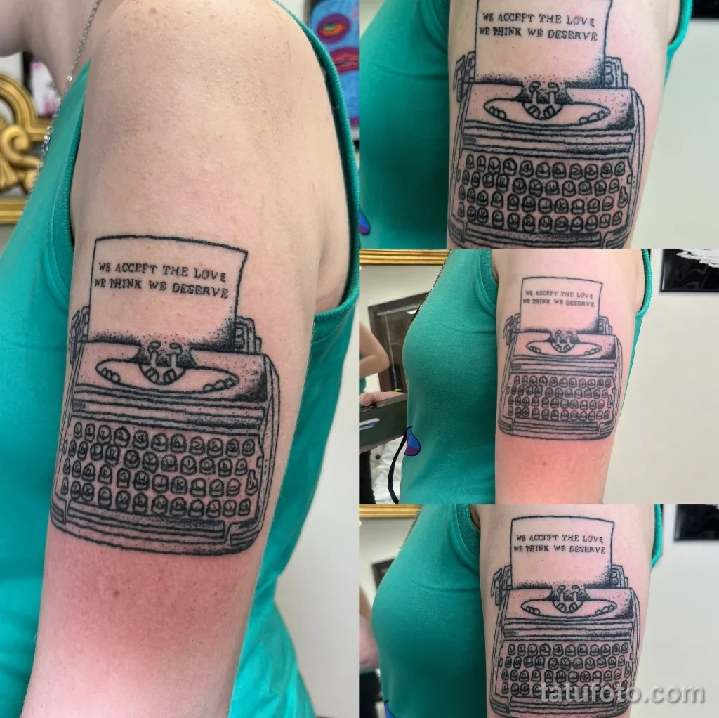 Пример рисунка тату пишущая машинка №16 - tatufoto.com