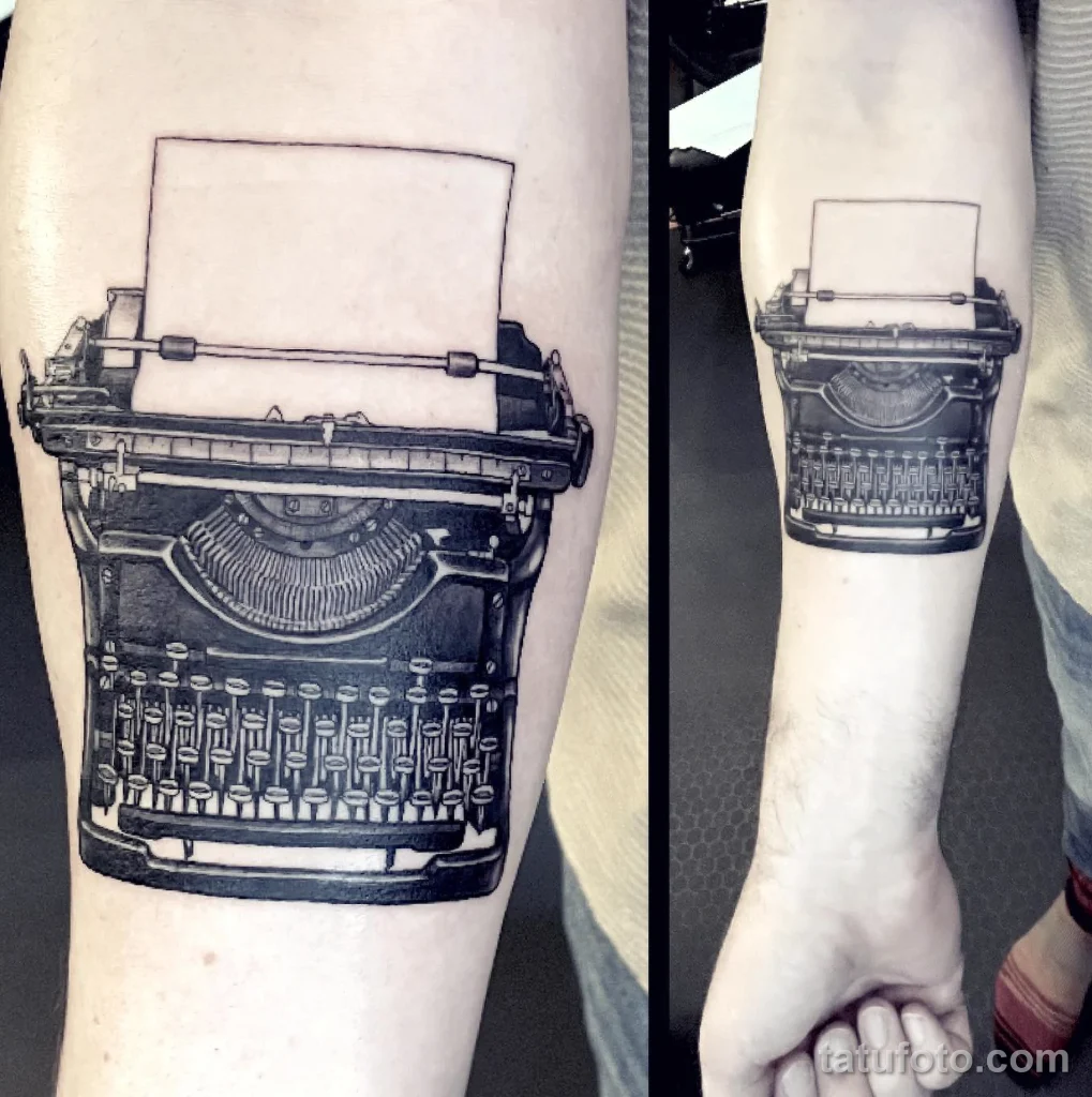 Пример рисунка тату пишущая машинка №17 - tatufoto.com