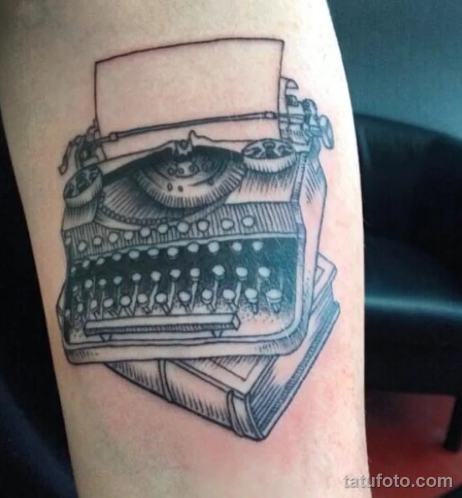 Пример рисунка тату пишущая машинка №24 - tatufoto.com