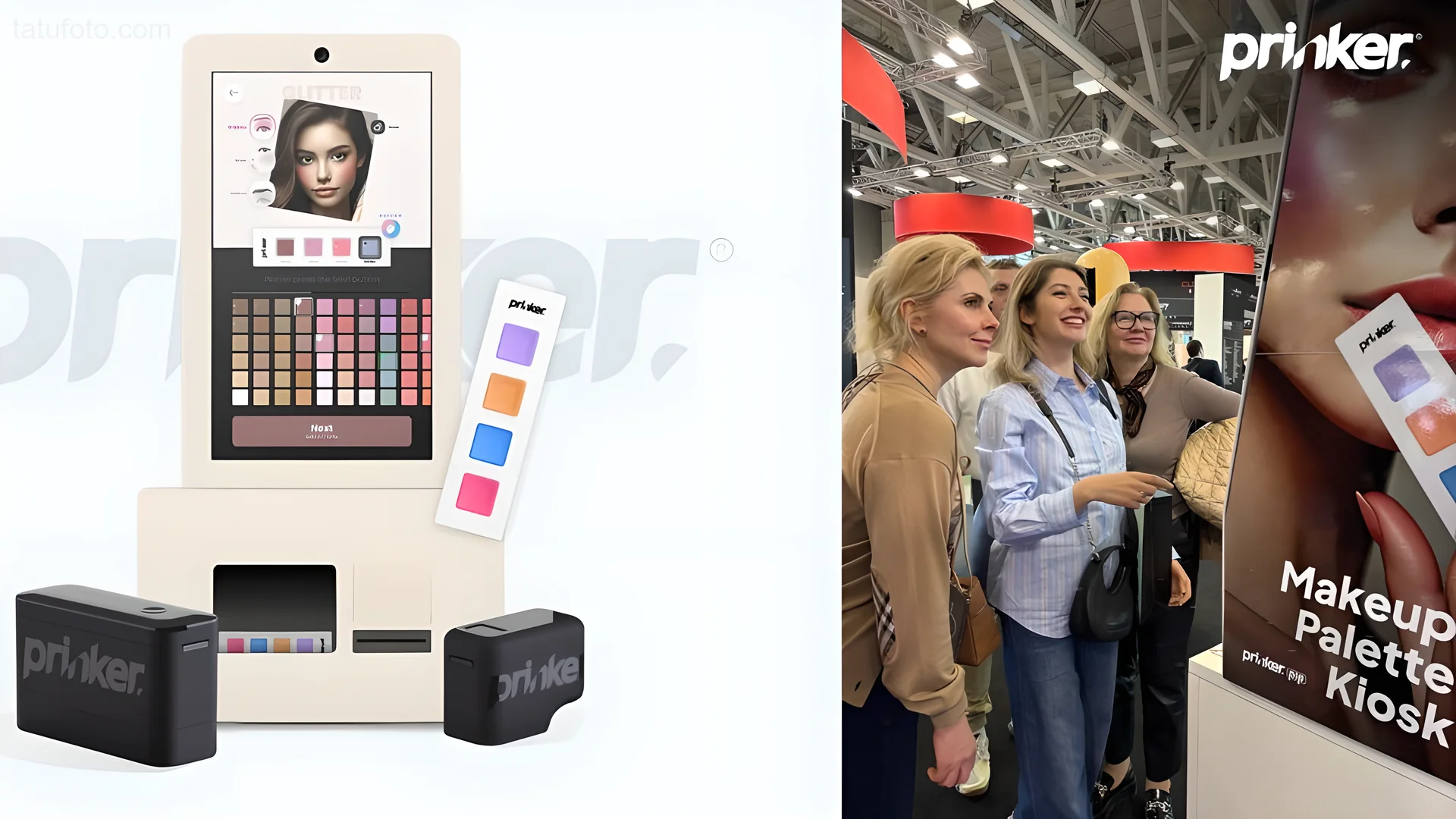 Prinker POP: Киоск для красоты с сенсорным экраном и дисплеем палитры макияжа