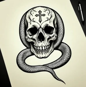 Пример генерации эскиза тату бесплатно на сайте tatufoto.com 4