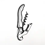 Эскиз татуировки штопора в стиле минималистичной графики, выполненный черными линиями на белом фоне.