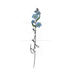 Эскиз татуировки незабудка с надписью 'Forget me not'