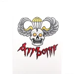 Эскиз тату: череп с крыльями, парашютом и надписью "Airborne"