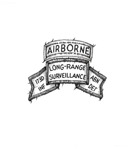 Эскиз тату: AIRBORNE, LONG-RANGE SURVEILLANCE, 173D INF, ABN DET