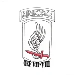 Эскиз татуировки: эмблема ВДВ с крылом, мечом и надписью "OEF VII-VIII"