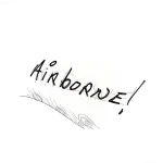 Эскиз тату с надписью "Airborne" и стилизованным изображением раскрывающегося парашюта