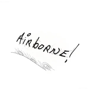 Эскиз тату с надписью "Airborne" и стилизованным изображением раскрывающегося парашюта