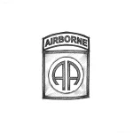 Эскиз татуировки эмблемы ВДВ с надписью AIRBORNE и кругом с буквами АП