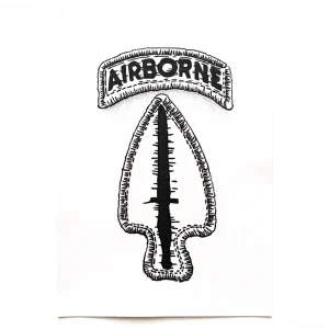 Тату эскиз: Стрела ВДВ с надписью AIRBORNE